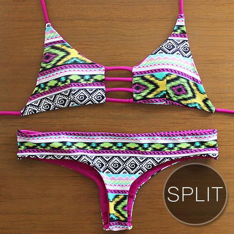 SPLIT Halter-Top Brazilian Bikini